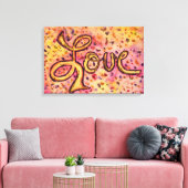 Liebe Rosa Glamour Glitzer Malerleinwand drucken Leinwanddruck (Insitu (Wohnzimmer))