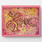 Liebe Rosa Glamour Glitzer Malgedicht Plaque Fotoplatte (Vorderseite)