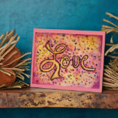 Liebe Rosa Glamour Glitzer Malgedicht Plaque Fotoplatte (Seite)