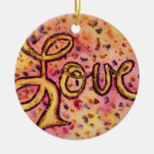 Liebe Rosa Glamour Glitzer Word Ornamente (Vorne)