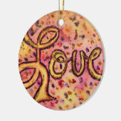 Liebe Rosa Glamour Glitzer Word Ornamente (Links)