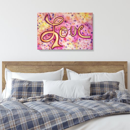 Liebe Rosa Glamour Malerei Leinwand Drucken (Insitu (Schlafzimmer))