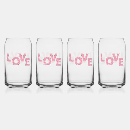 Liebe Rosa Glitzer Dosenglas (Hinten)