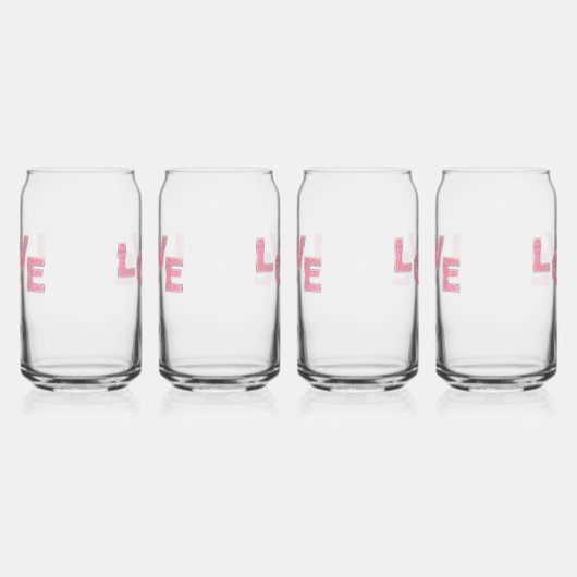 Liebe Rosa Glitzer Dosenglas (Rechts)