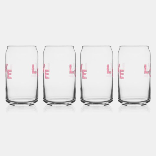 Liebe Rosa Glitzer Dosenglas (Links)