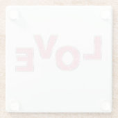 Liebe Rosa Glitzer Glasuntersetzer (Rückseite)