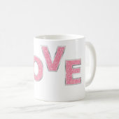 Liebe Rosa Glitzer Kaffeetasse (VorderseiteRechts)