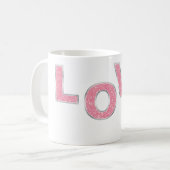 Liebe Rosa Glitzer Kaffeetasse (Vorderseite Links)