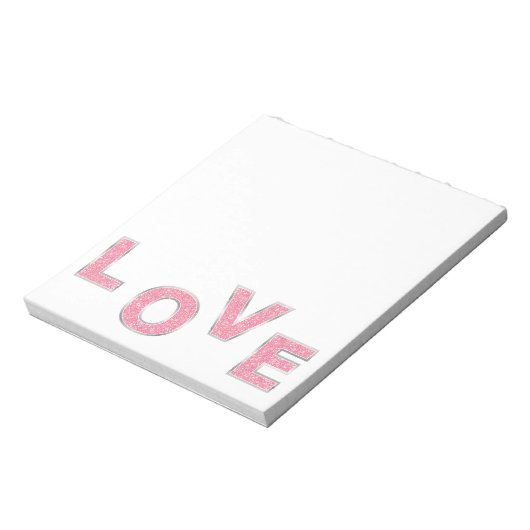 Liebe Rosa Glitzer Notizblock (Rotiert)