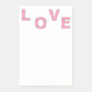 Liebe Rosa Glitzer Post-it Klebezettel