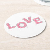 Liebe Rosa Glitzer Runder Pappuntersetzer (Angewinkelt)