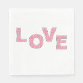 Liebe Rosa Glitzer Serviette (Vorderseite)
