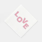 Liebe Rosa Glitzer Serviette (Ecke)