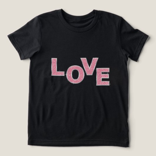 Liebe Rosa Glitzer Tri-Blend Shirt (Design Vorderseite)