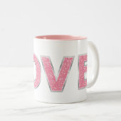 Liebe Rosa Glitzer Zweifarbige Tasse (VorderseiteRechts)