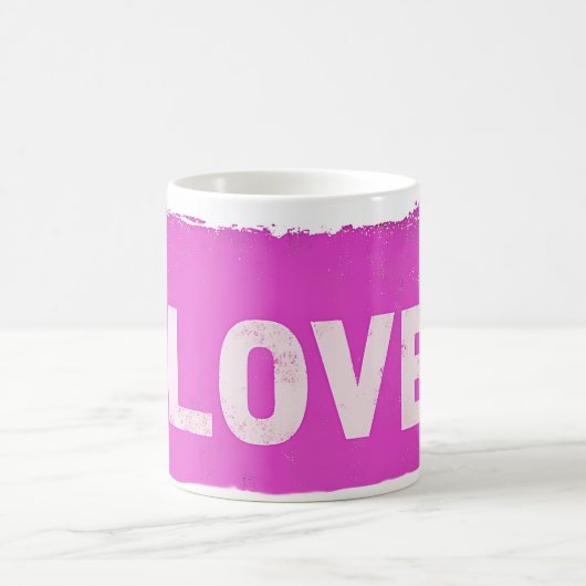 Liebe Rosa Grunge Textcoffee Tasse (Mittel)