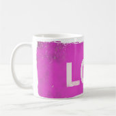 Liebe Rosa Grunge Textcoffee Tasse (Links)