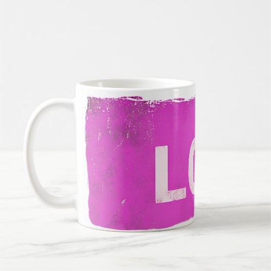 Liebe Rosa Grunge Textcoffee Tasse (Links)
