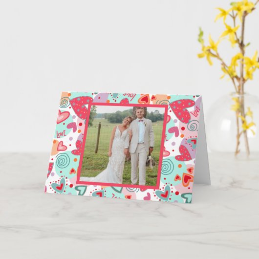 Liebe Rosa Herz Foto Inspirivity Valentine Karte (Gelbe Blume)