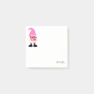 Liebe Rosa Herz Valentine Gnome Post-it Klebezettel