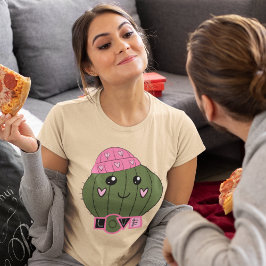 Liebe Rosa Herzbeanie T-Shirt