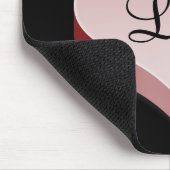 Liebe Rosa Herzen auf Schwarz Hintergrund Mousepad (Ecke)