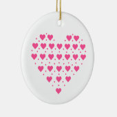 Liebe rosa Herzen Keramik Ornament (Rechts)