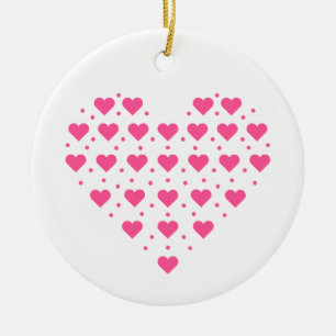 Liebe rosa Herzen Keramik Ornament