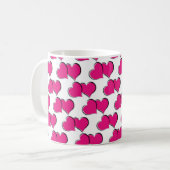 Liebe Rosa Herzen Tasse (Vorderseite Links)