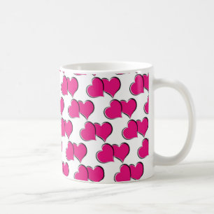 Liebe Rosa Herzen Tasse