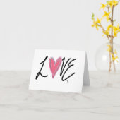 Liebe Rosa Herzkarte Karte (Gelbe Blume)