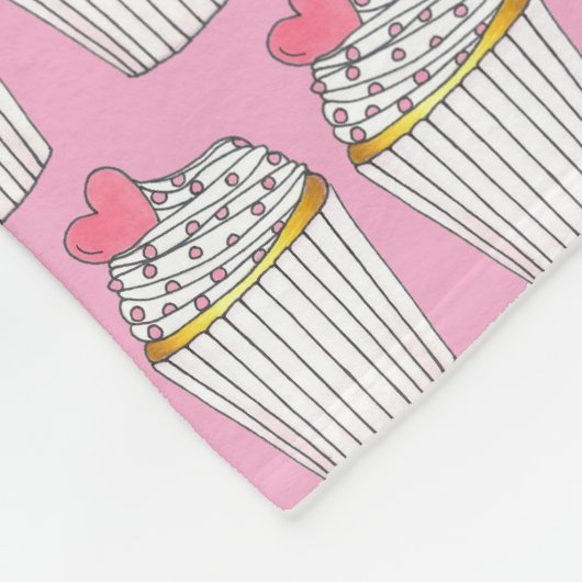 Liebe Rosa Herzklopfen Fleecedecke (Ecke)