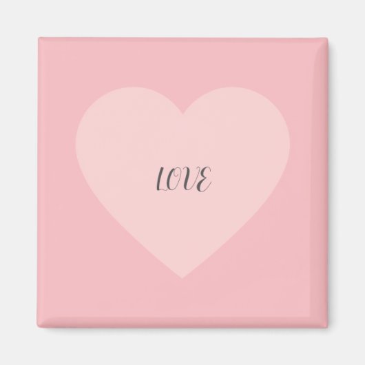Liebe Rosa Herzstück Minimalistisches Design Magnet (Vorne)