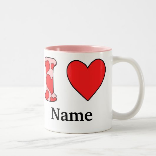 Liebe Rosa I Zweifarbige Tasse (Rechts)