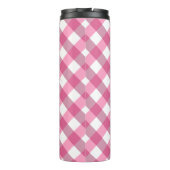 Liebe Rosa Kariert Thermosbecher (Rückseite)