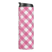 Liebe Rosa Kariert Thermosbecher (Nach rechts gedreht)