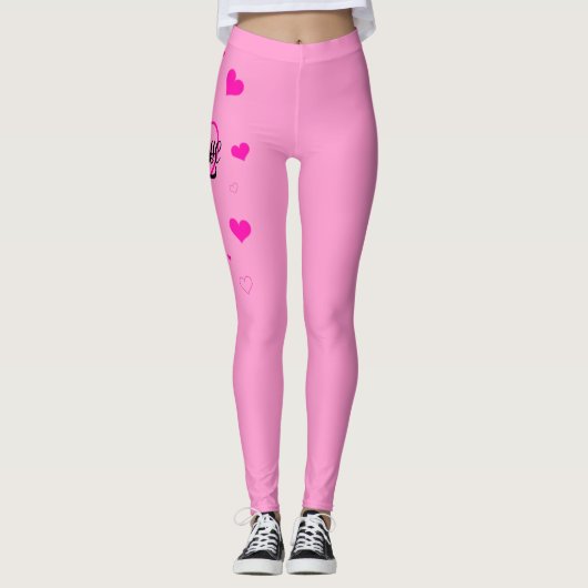 Liebe Rosa Leggings (Vorderseite)