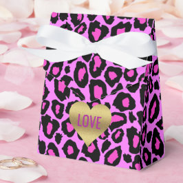 Liebe Rosa & Leopard Celebration Dusche Party Geschenkschachtel