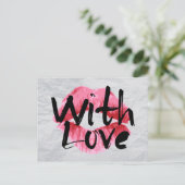 Liebe Rosa Lipstick Kiss Hochzeitstag Postkarte (Stehend Vorderseite)