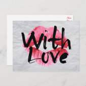 Liebe Rosa Lipstick Kiss Hochzeitstag Postkarte (Vorne/Hinten)