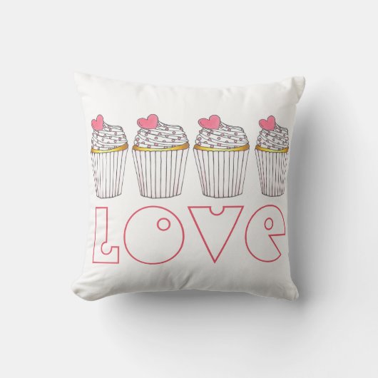 LIEBE Rosa Mattiertes Gebäck Backkuchen Küche Kissen (Vorderseite)