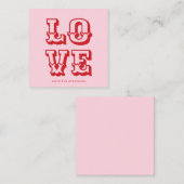Liebe rosa moderne lustige Typografie Begleitkarte (Vorne/Hinten)