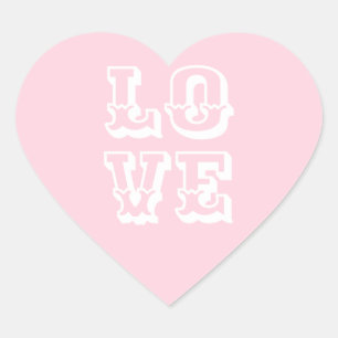 Liebe Rosa Moderne lustige Typografie niedlich Herz-Aufkleber