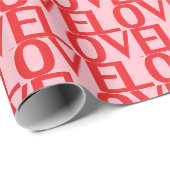 Liebe Rosa niedliche moderne Typografie Geschenkpapier (Rolleneckpunkt)