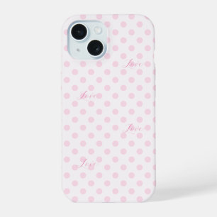 Liebe Rosa Punkte Muster iPhone 15 Hülle