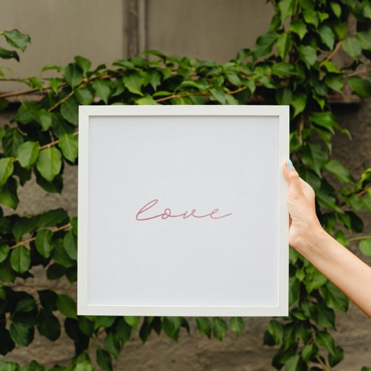 Liebe Rosa Rosa Imitate Folie Minimalistische Kuns Poster