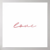 Liebe Rosa Rosa Imitate Folie Minimalistische Kuns Poster (Vorne)