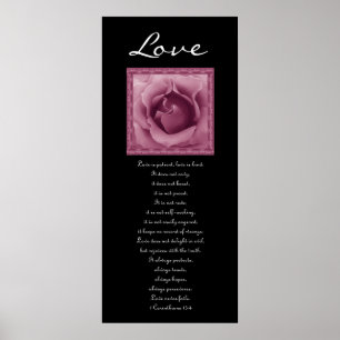 Liebe - rosa Rose - erste Korinther Poster