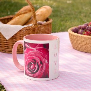 Liebe rosa Rosen 11oz Zwei-Ton-Tasse Rosa Tasse