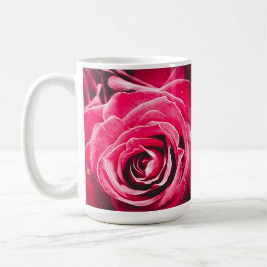 Liebe Rosa Rosen 15oz Klassische Tasse (Links)